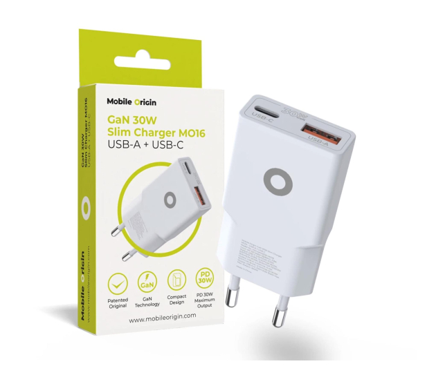 Mobile Origin GaN 30W Slim Charger TÜV MO16 USB-A + USB-C - 1363071 - zdjęcie